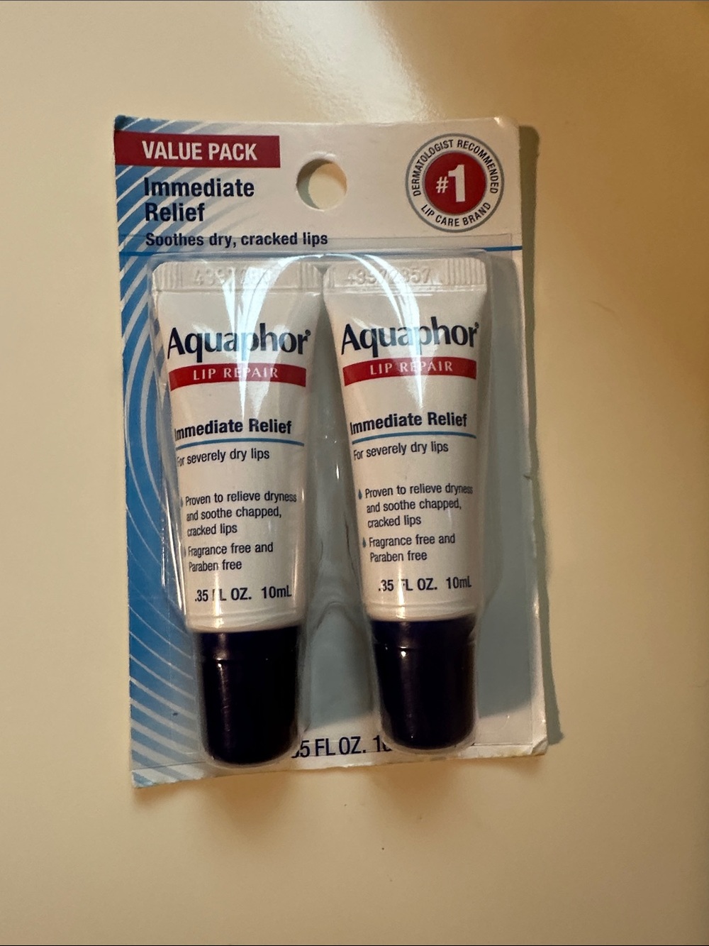 Aquaphor Lip Repair Immediate Relief Value Pack – White